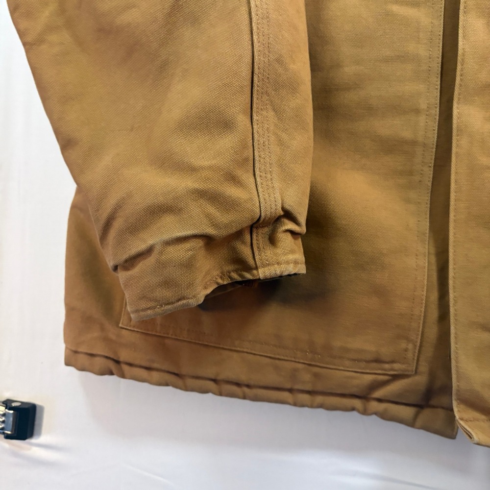 VTG Carhartt Workwear Jacket Brown Quilted Lined Corduroy Collar Men USA Size XL - Picture 3 of 15